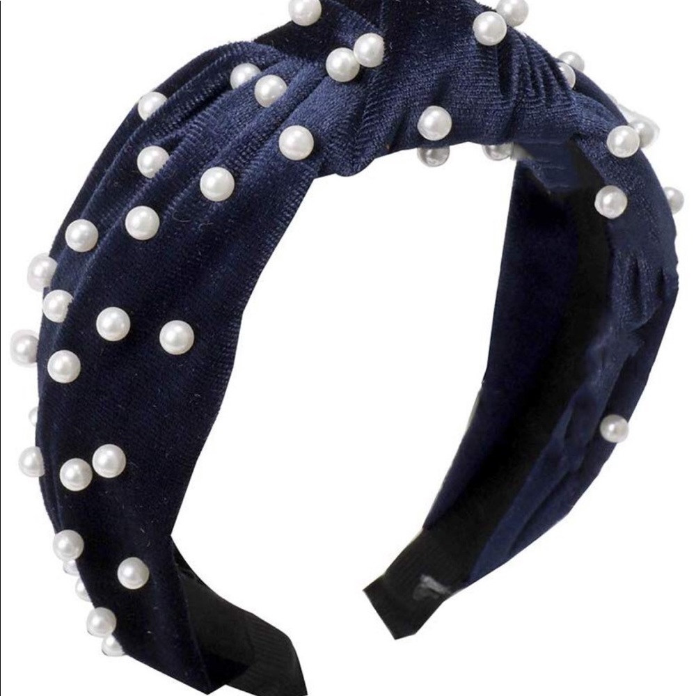 Navy velvet headband
